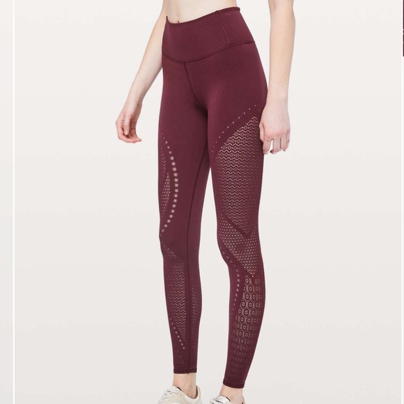 Lululemon Reveal Tight *Mindful Motion Deep Ruby - Picture 2 of 7